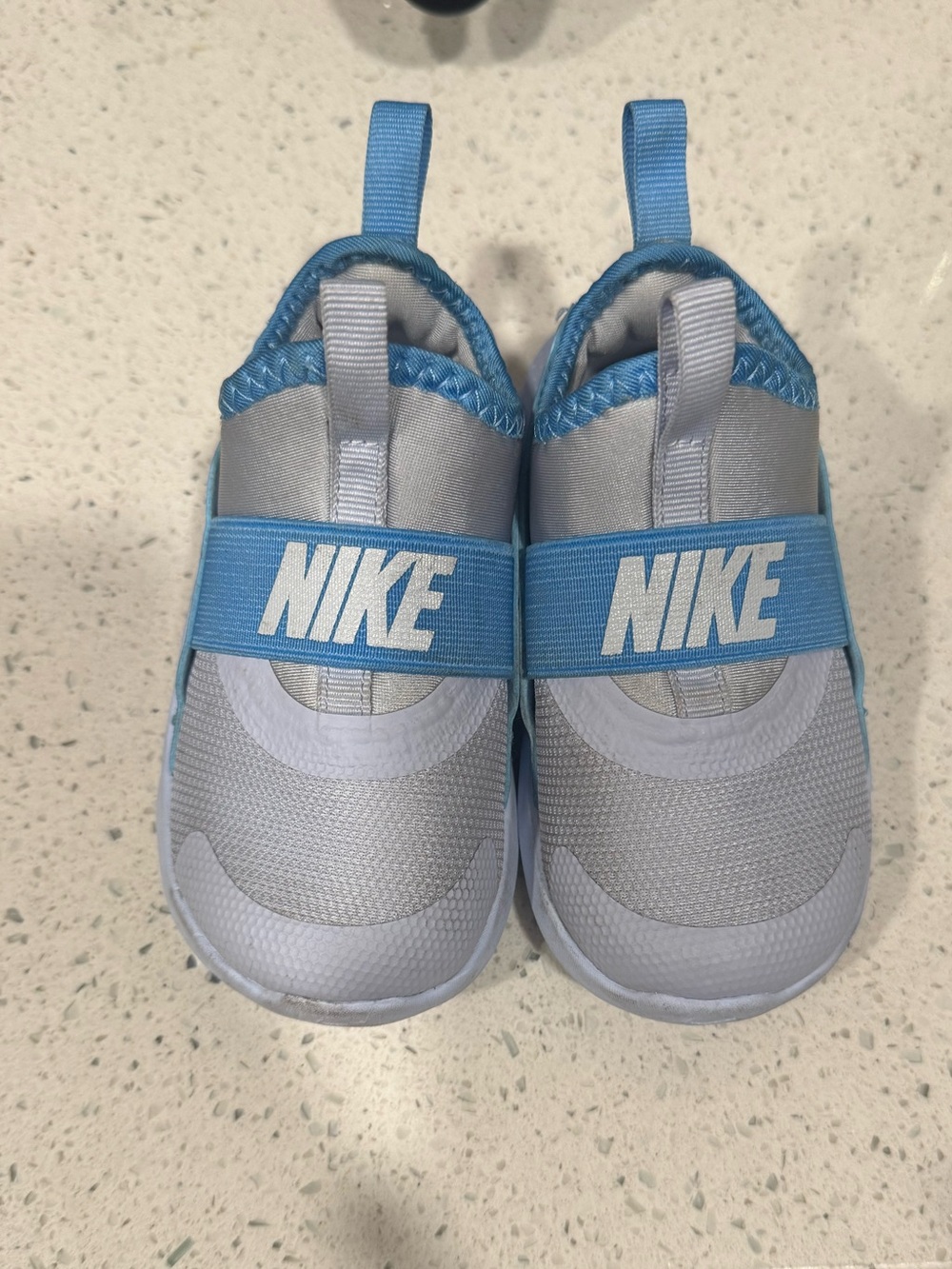 Nike Kids Slip-On Sneakers in Blue and Gray